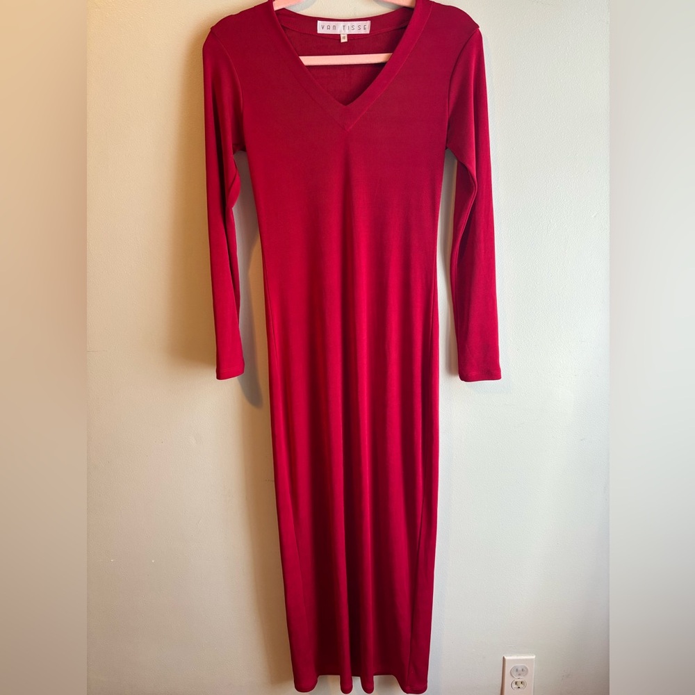 Van Tisse Full Length Bodycon Red Dress